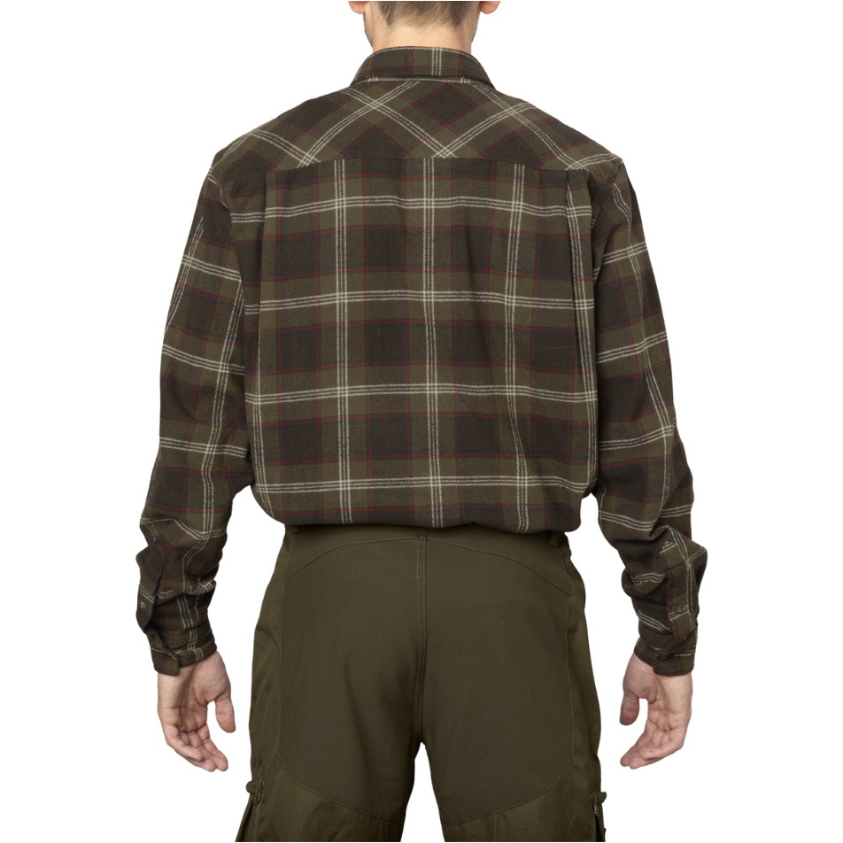 2025 Seeland Mens Glen Flannel Shirt 4030280110 - Pine Green / Dark Navy Check